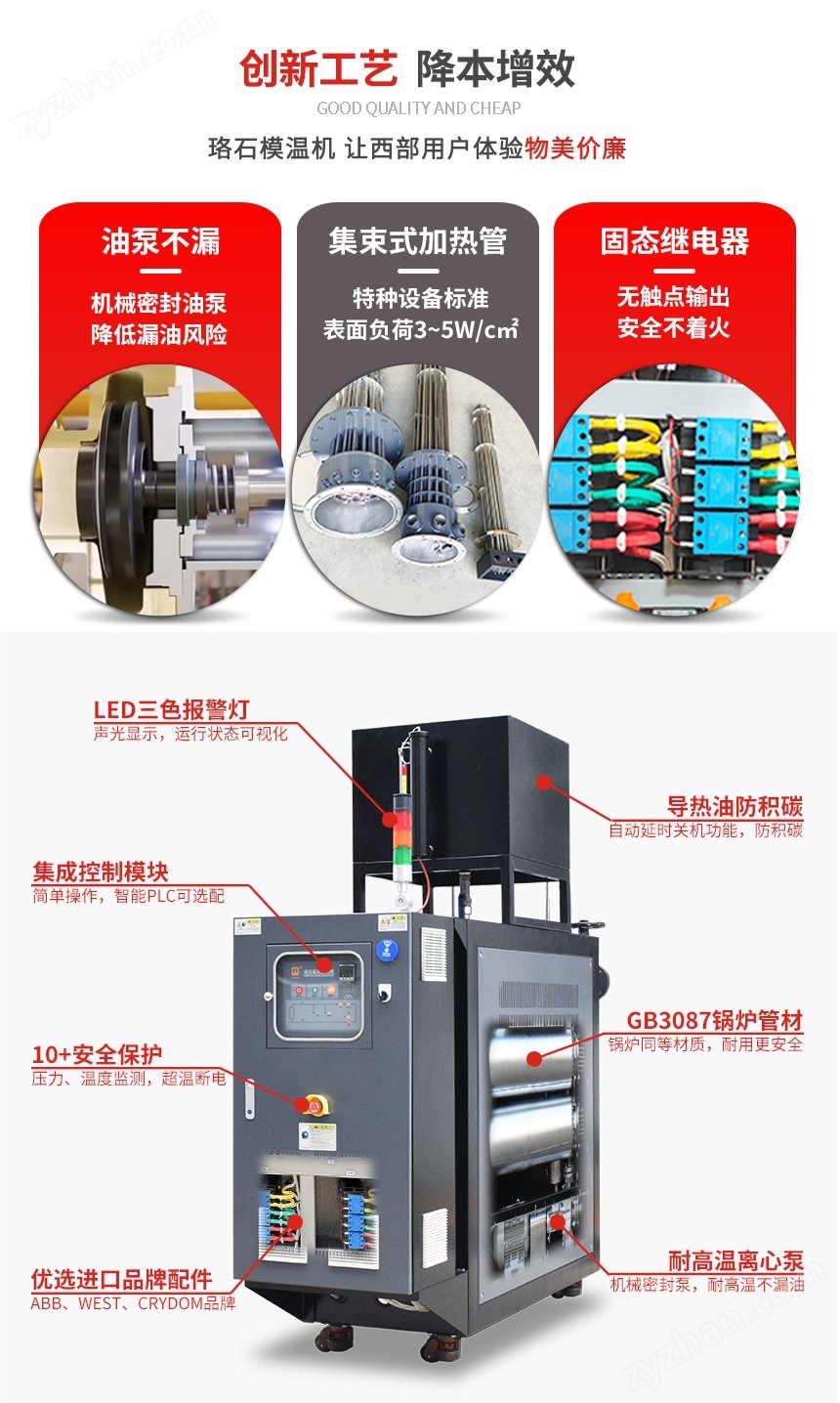 50℃-300℃ 導熱油模溫機 干燥用 成都珞石